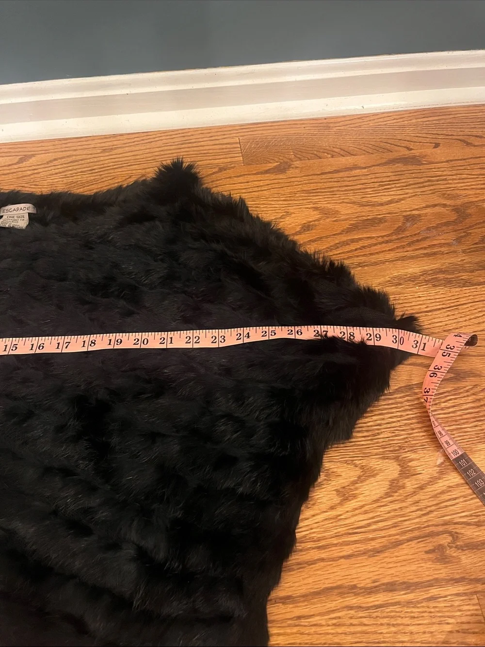 Black Genuine Rabbit Fur Poncho